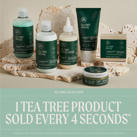 Tea Tree gel 5.1 fl oz shown next to a hand for size reference