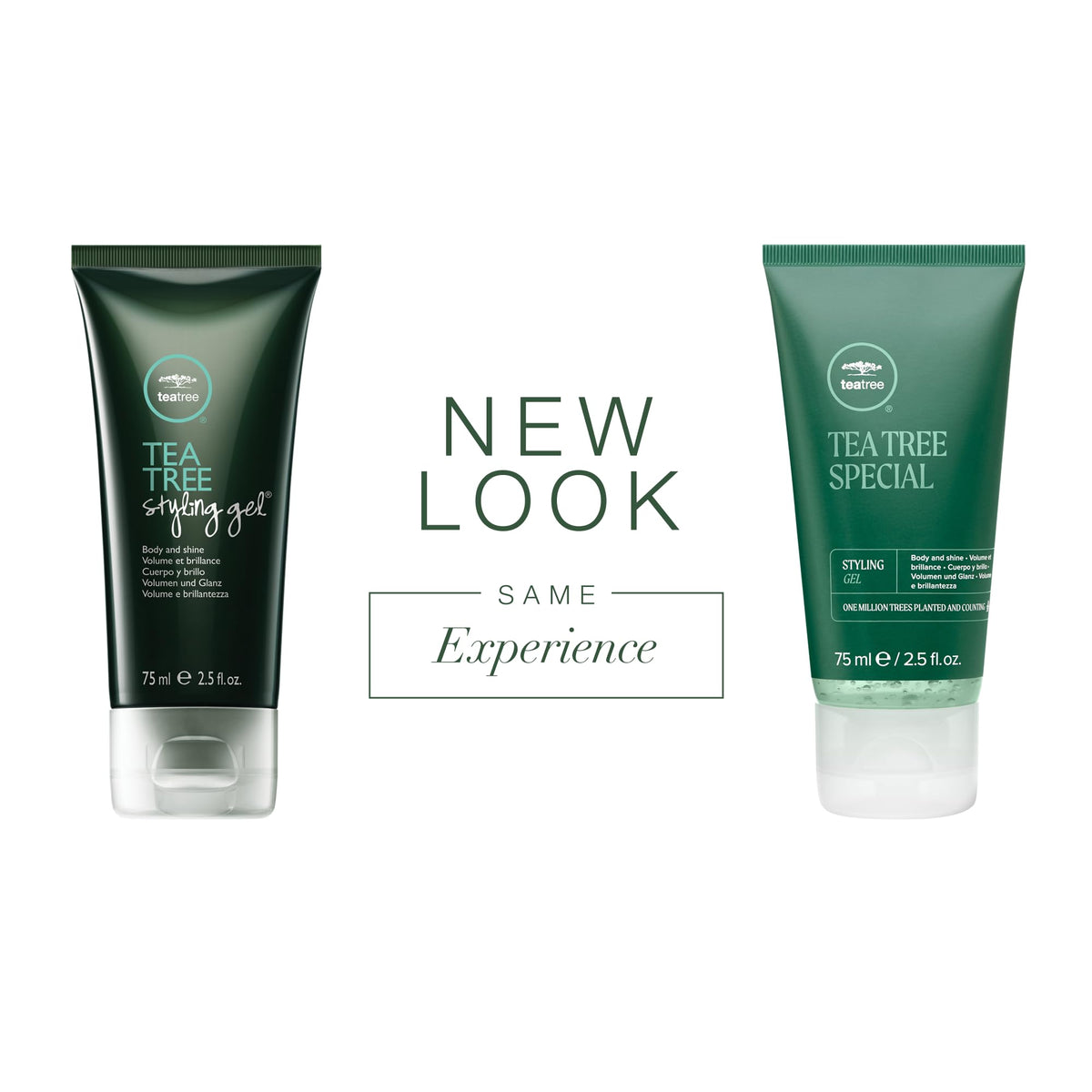 Tea Tree gel texture close-up highlighting smooth, lightweight gel for shiny, pliable styling