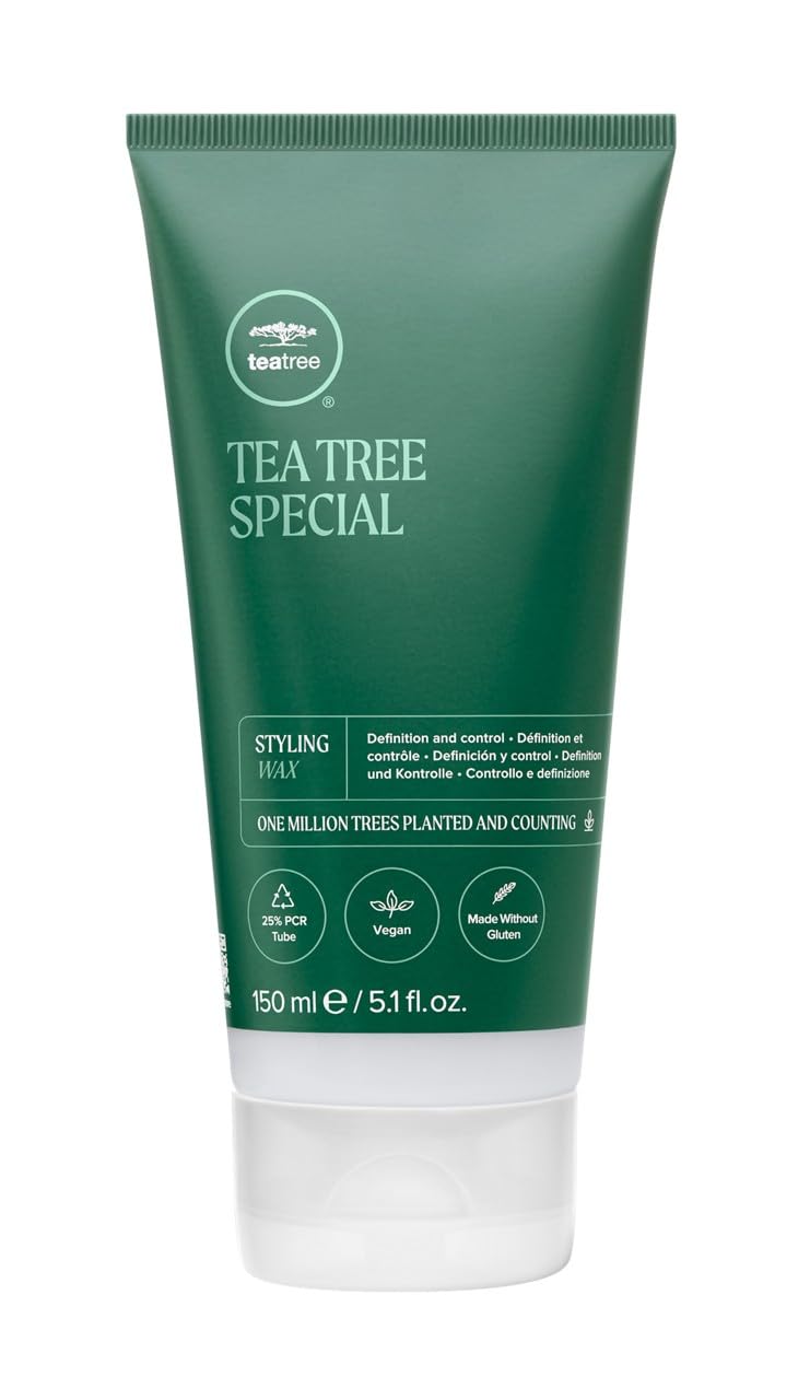 Tea Tree styling wax front packaging showing size and brand benefit