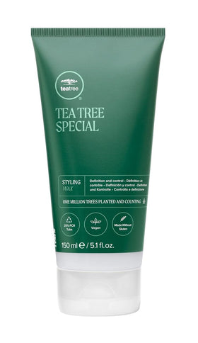 Tea Tree styling wax front packaging showing size and brand benefit