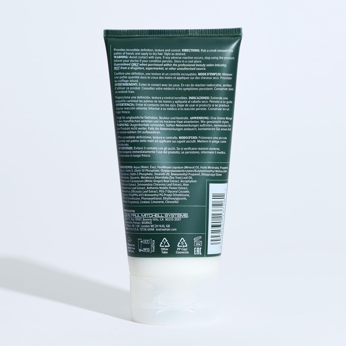 Tea Tree styling wax on bathroom shelf in lifestyle setting for convenience