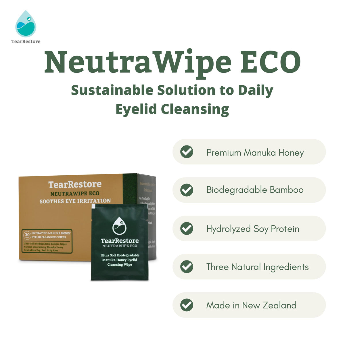 TearRestore wipes on bathroom counter in morning routine setting showing everyday use