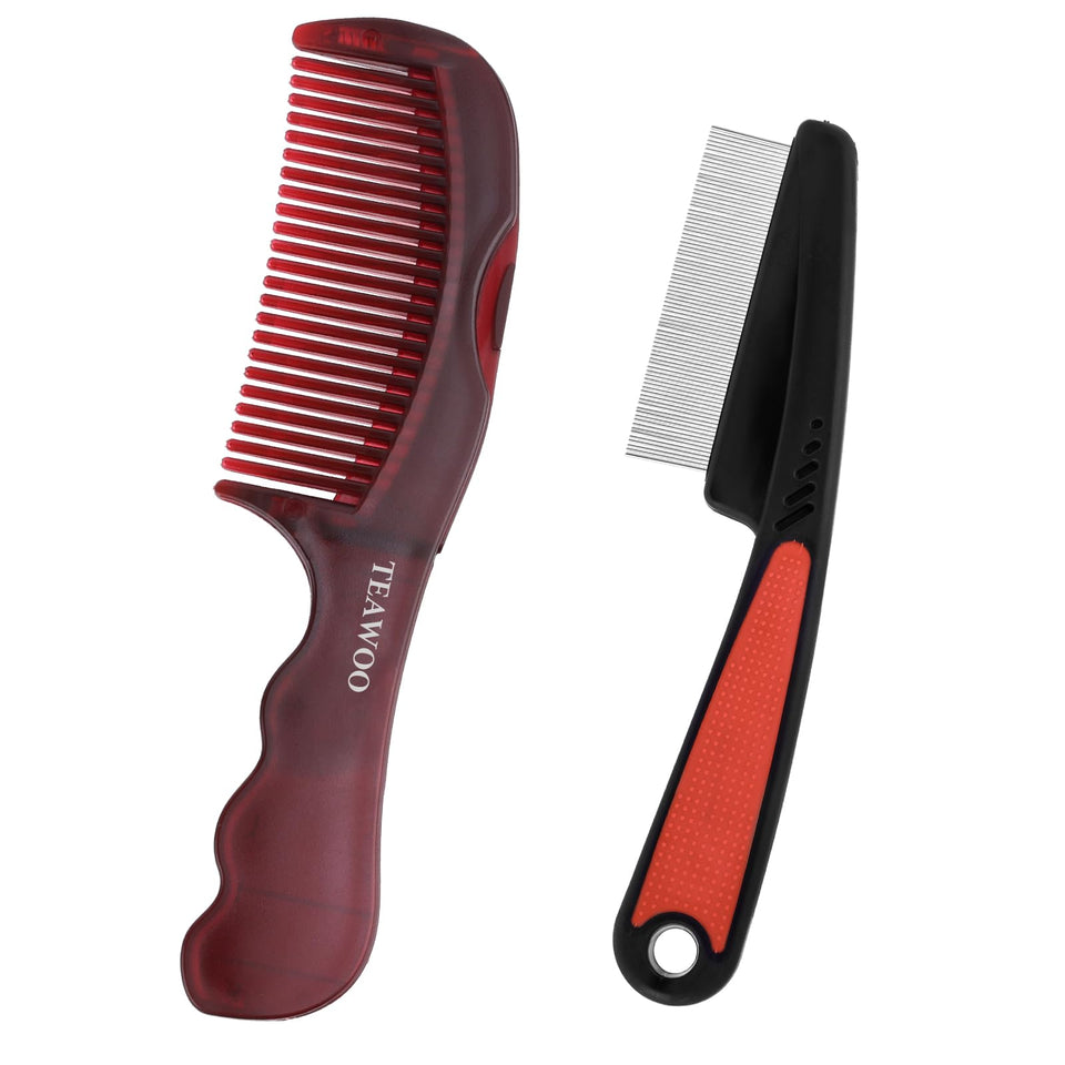 TEAWOO front view of comb kit showing both pieces and storage benefit