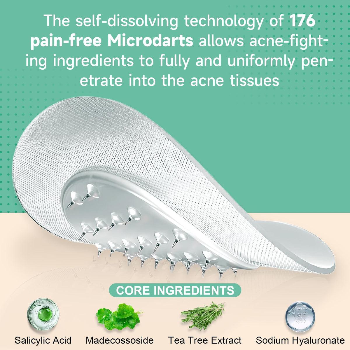 TEAWOO hydrocolloid patch edge detail illustrating thin flexible adhesion benefit