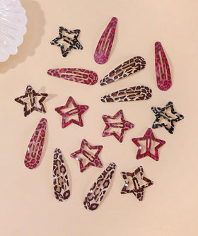 TEBIEKOY front packaging showing full leopard barrette set and pouch benefit