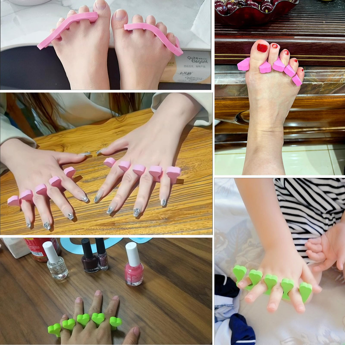 Tecbeauty bright blue orange green hot pink separators for easy color-coding