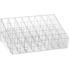 Tecbeauty front view clear acrylic lipstick holder showing organized colors