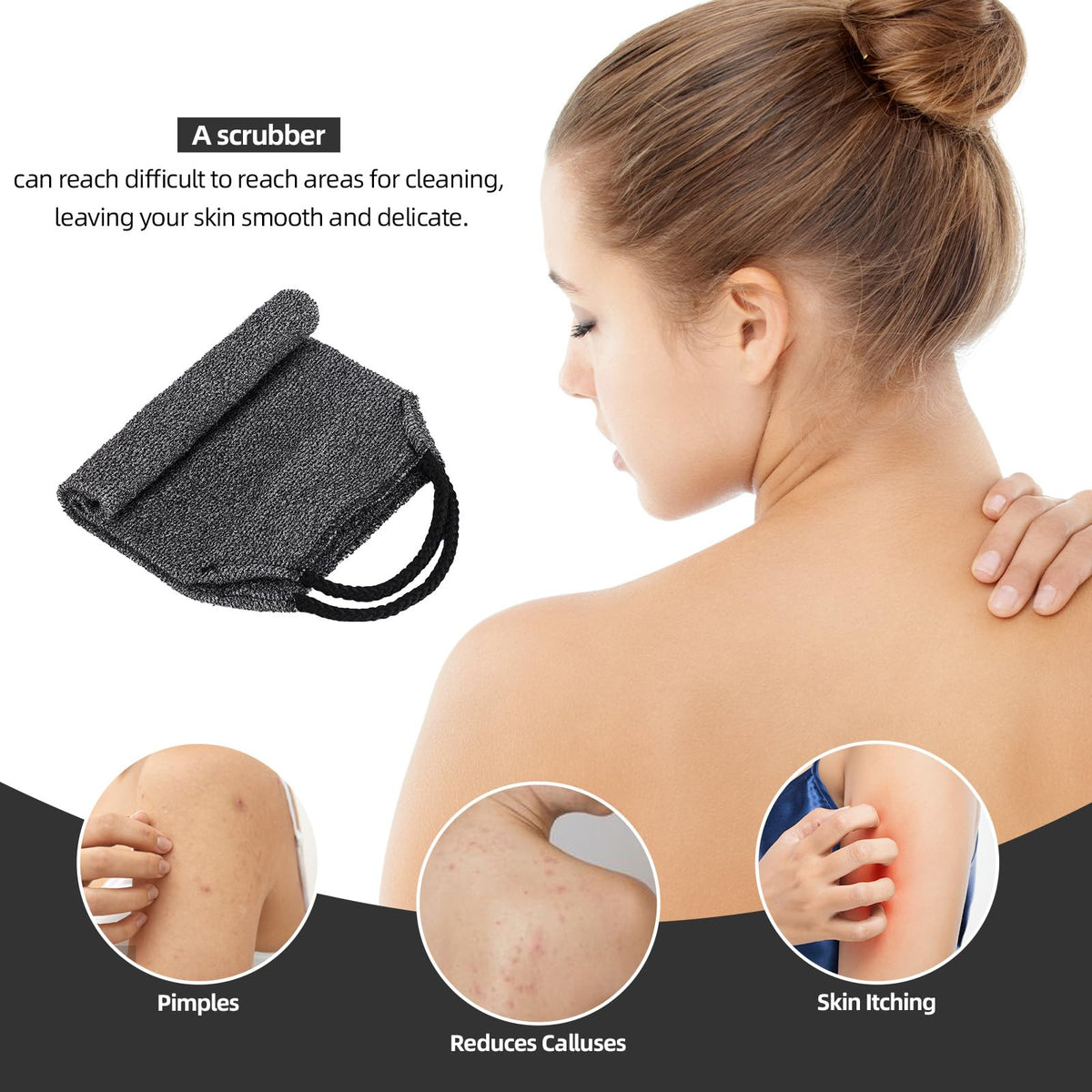 Tecbeauty two scrubbers folded compactly for travel and quick shower routines