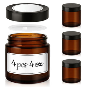 Tecohouse front view of 4-pack amber jars showing compact storage benefit