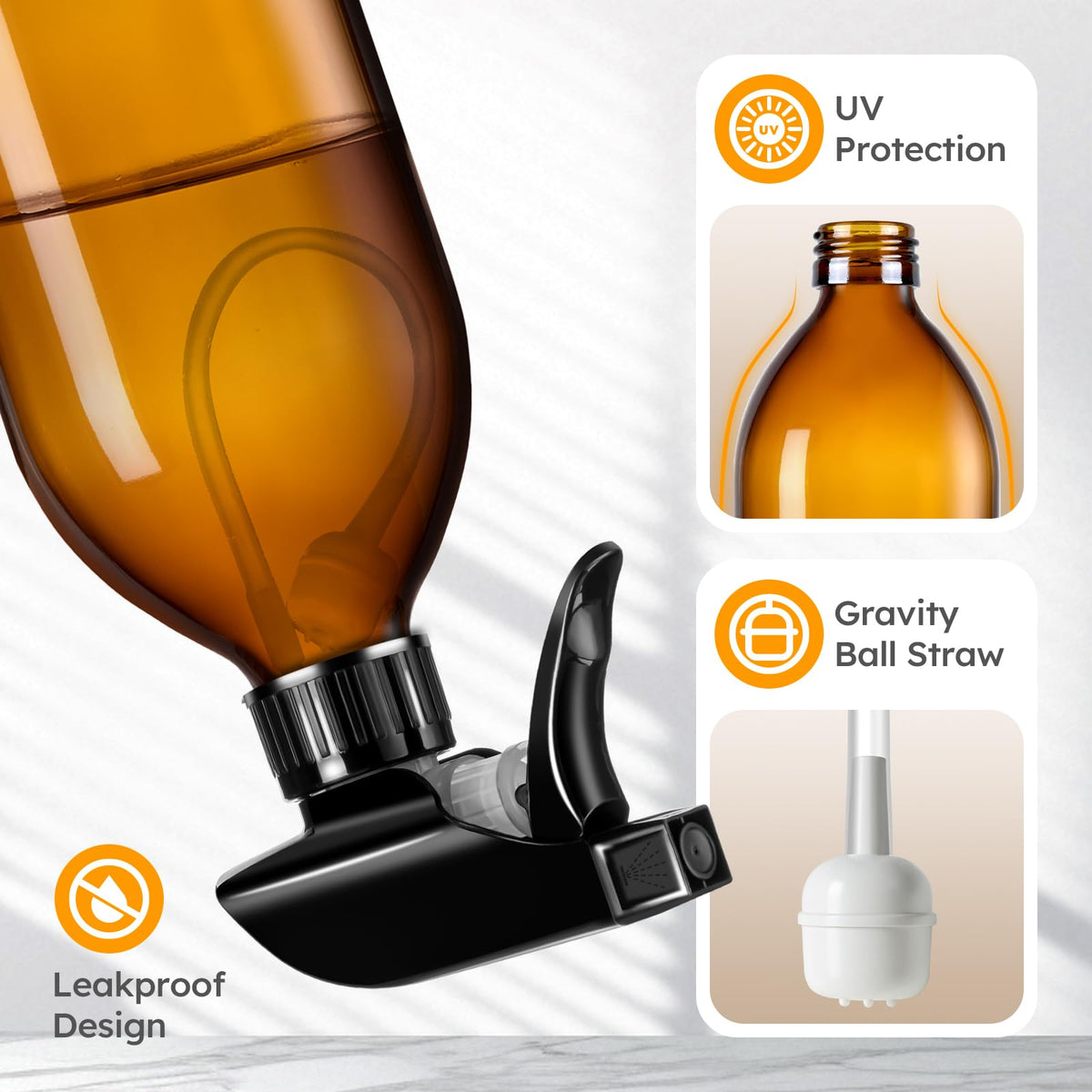 Tecohouse amber glass color and label protecting light-sensitive liquids effectively