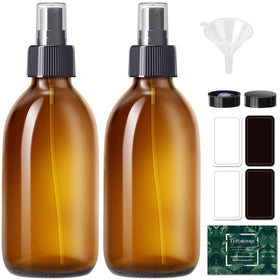 Tecohouse amber glass front packaging showing two bottles and accessories for durable storage