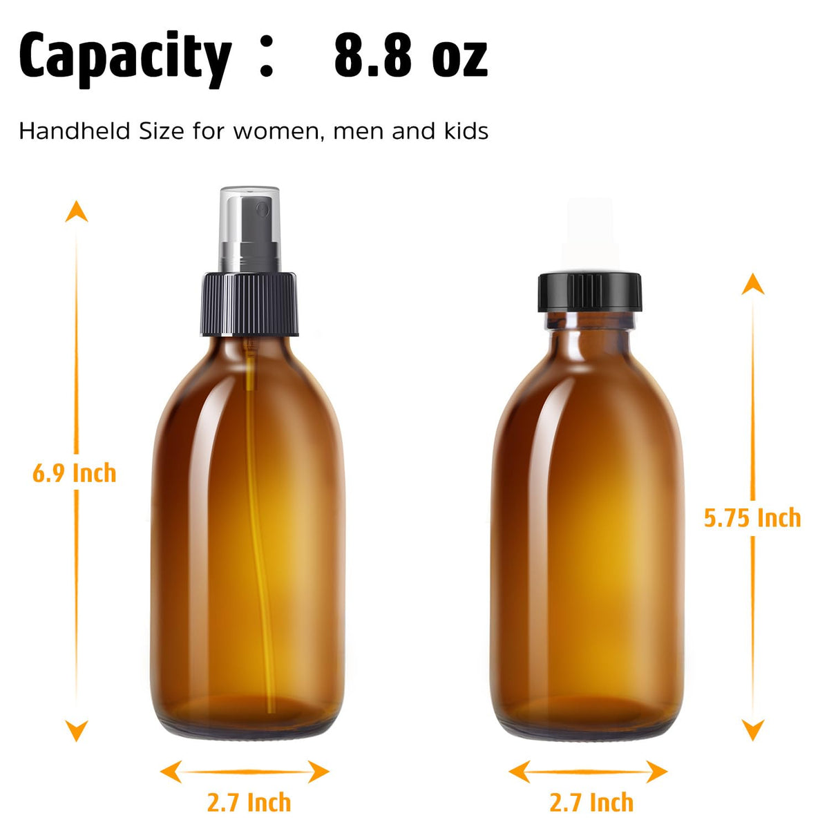 Tecohouse bottle in hand illustrating 8.8 oz scale for convenient everyday use