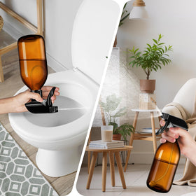 Tecohouse on bathroom counter showing stylish reusable bottle reducing plastic waste