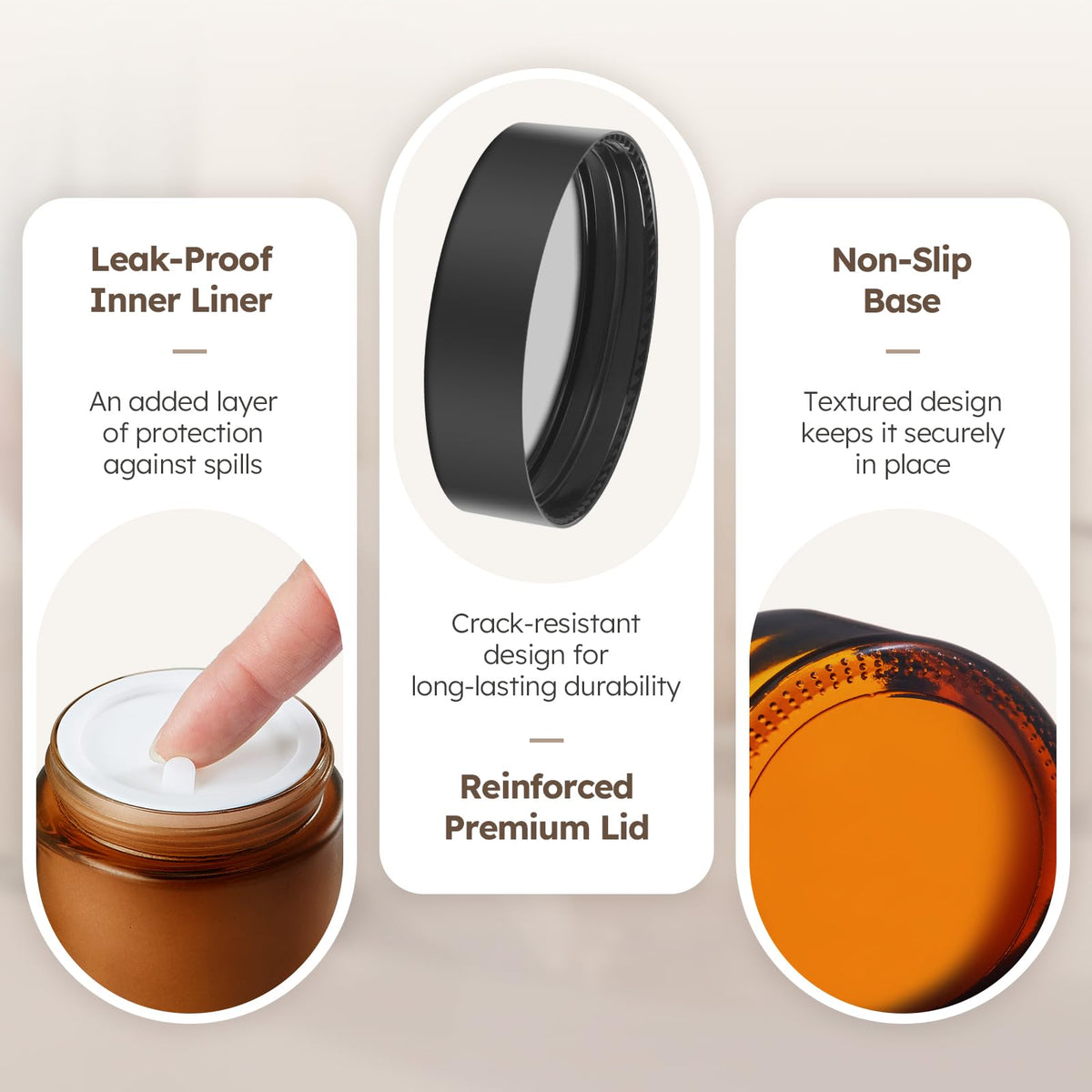 Tecohouse close-up of thick amber glass highlighting durability and clarity protection