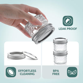 Tecohouse jar filled with honey and spoon demonstrating easy filling and serving