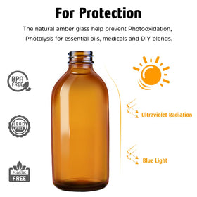 Tecohouse amber glass texture demonstrating UV protection and chemical stability for blends