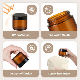 Tecohouse jar inside toiletry bag demonstrating leakproof portability for travel