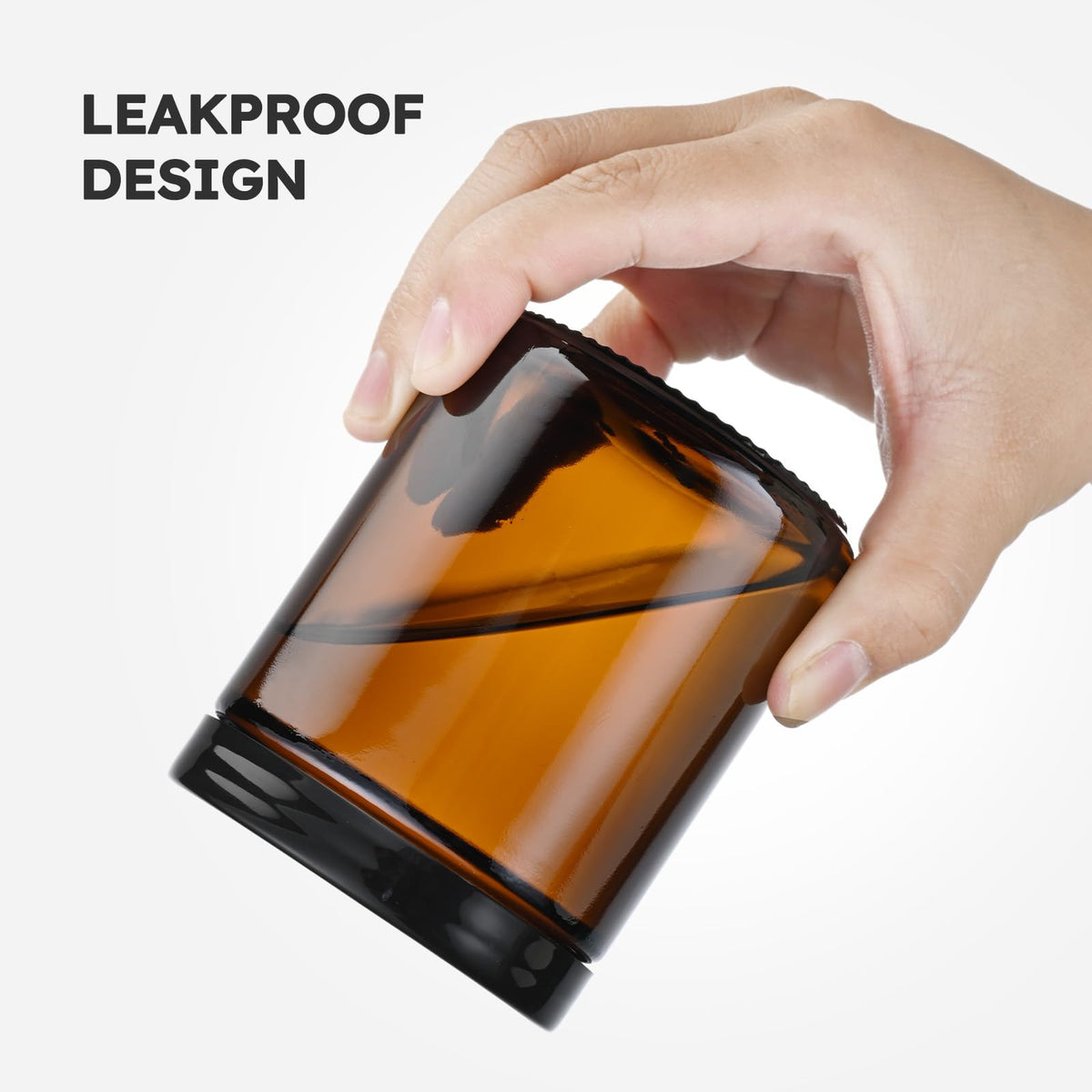 Tecohouse amber glass texture detail showing warm tint benefit: reduced light exposure