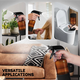 Tecohouse bottles used in kitchen near plants and cleaning supplies demonstrating versatile everyday use