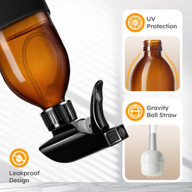 Tecohouse bottle spraying upside down demonstrating 360° all-angle use benefit
