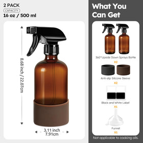 Tecohouse 16 oz bottle next to a hand illustrating scale and comfortable grip advantage