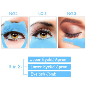 TecUnite shield in use during mascara application preventing stains benefit