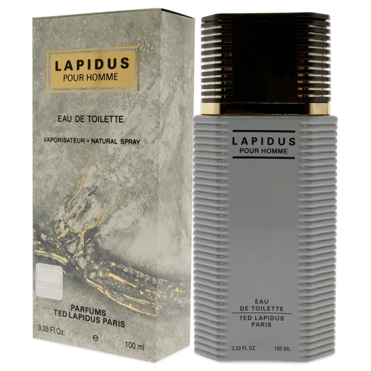 Ted Lapidus bottle in hand illustrating 3.3 oz scale and portability