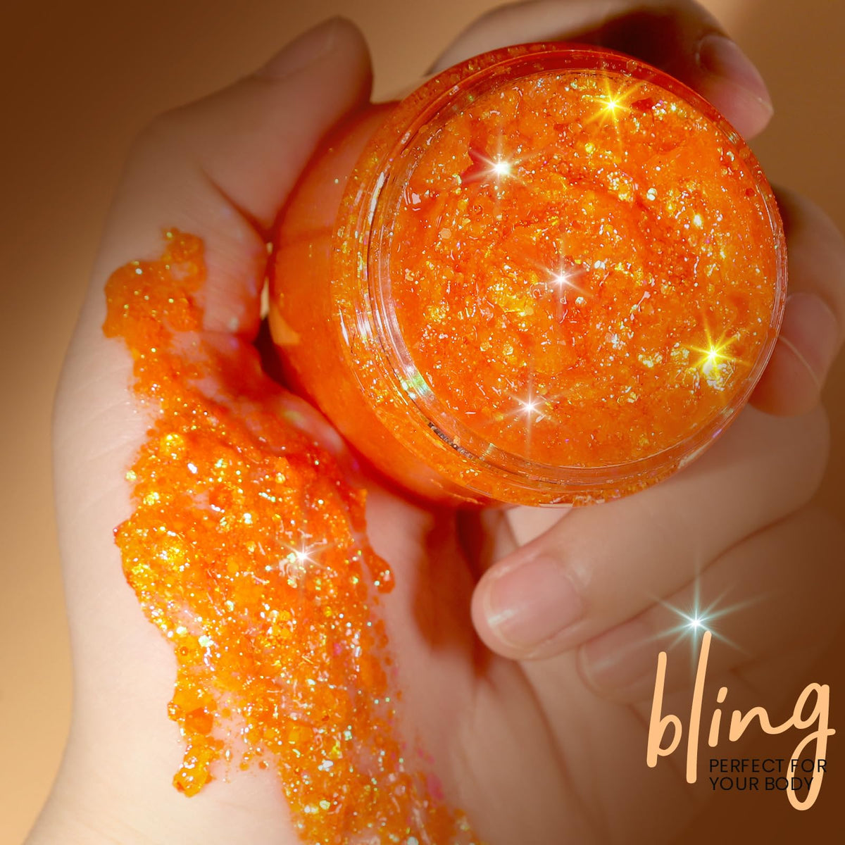 Teenitor applied on cheek demonstrating application precision and vibrant orange glow