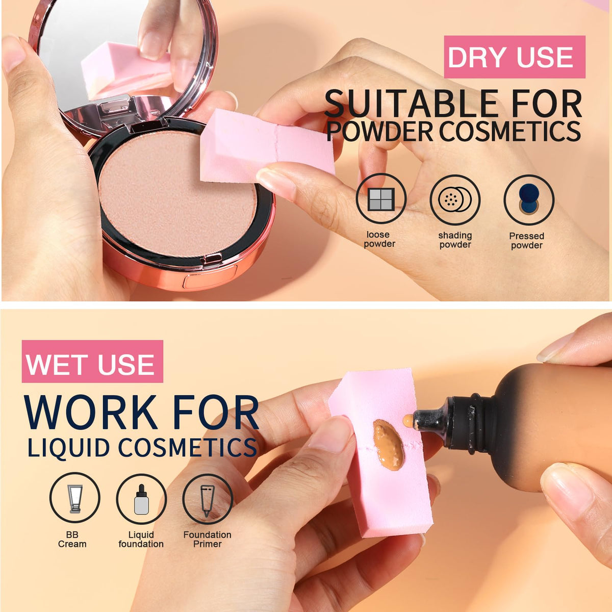 Teenitor applying foundation under-eye for precise coverage benefit