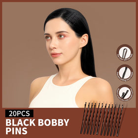 Teenitor bobby and U-shaped pins arranged to show grip and scalp-safe rounded ends