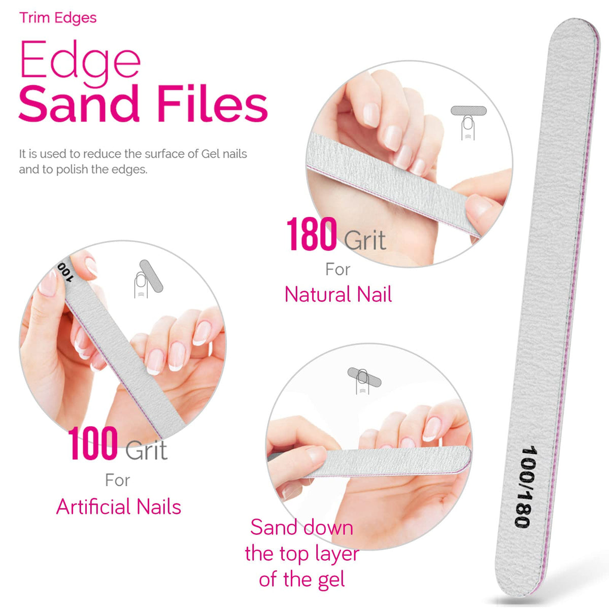 Teenitor buffer block 400/4000 grit shown smoothing nail surface