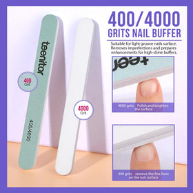 Teenitor buffer block 400/4000 grit close view, smooths and polishes nail surface