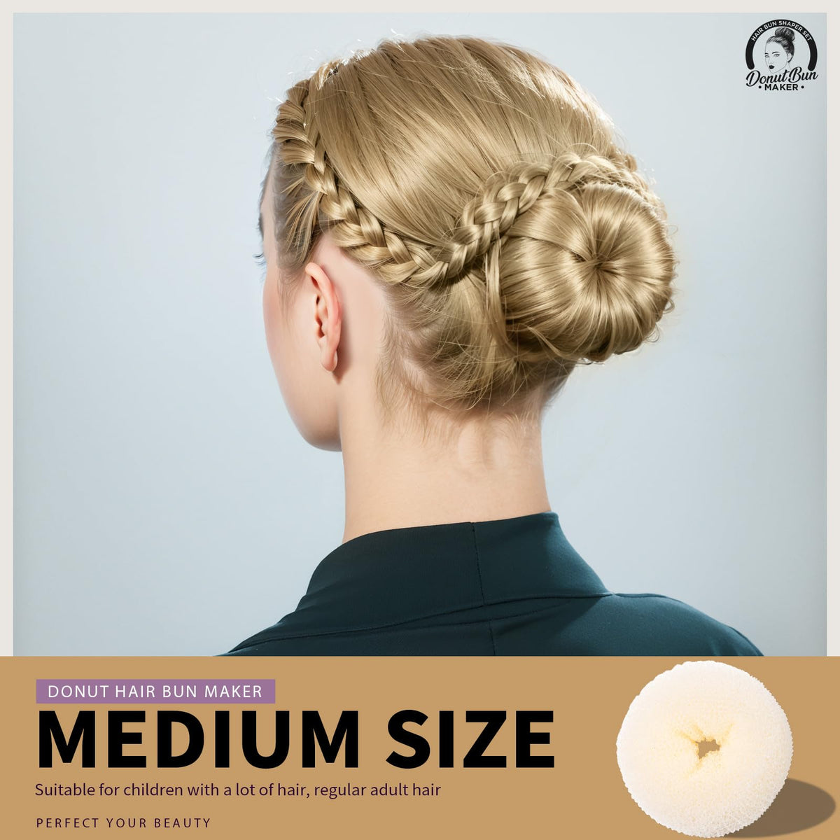 Teenitor medium donut shaper mesh detail showing soft fabric that prevents pulling