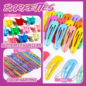 Teenitor assortment of butterfly clips and barrettes adding decorative flair