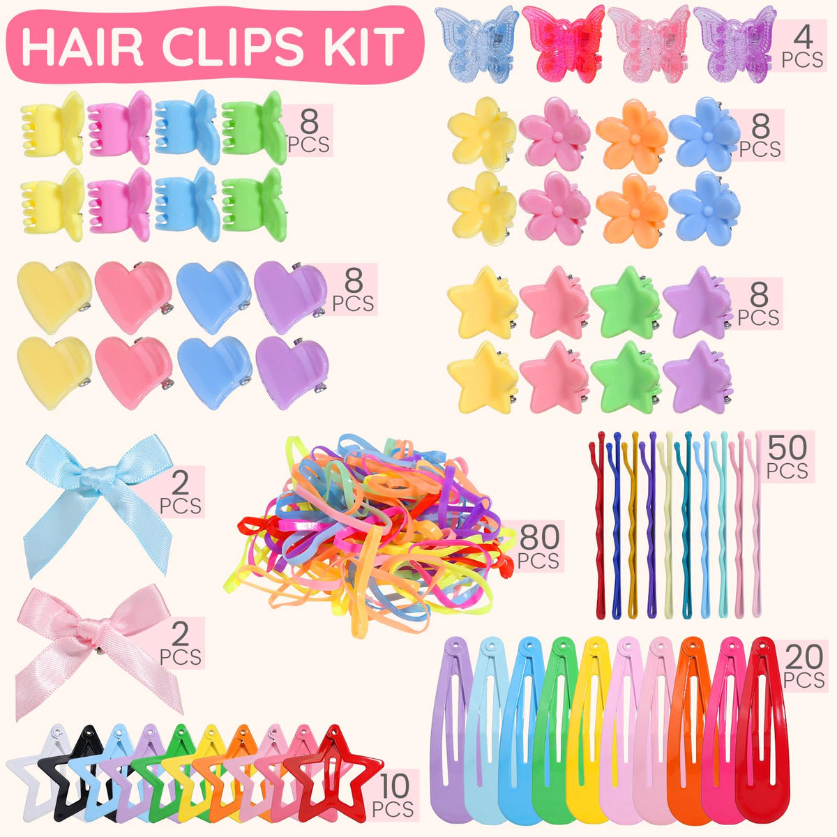 Teenitor close-up of colorful clips highlighting secure grip and smooth edges