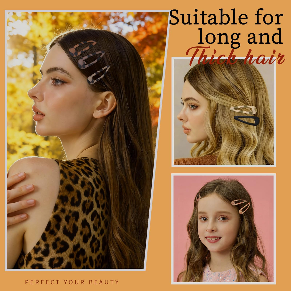 Teenitor clip securing bangs in place demonstrating gentle hold without pulling hair