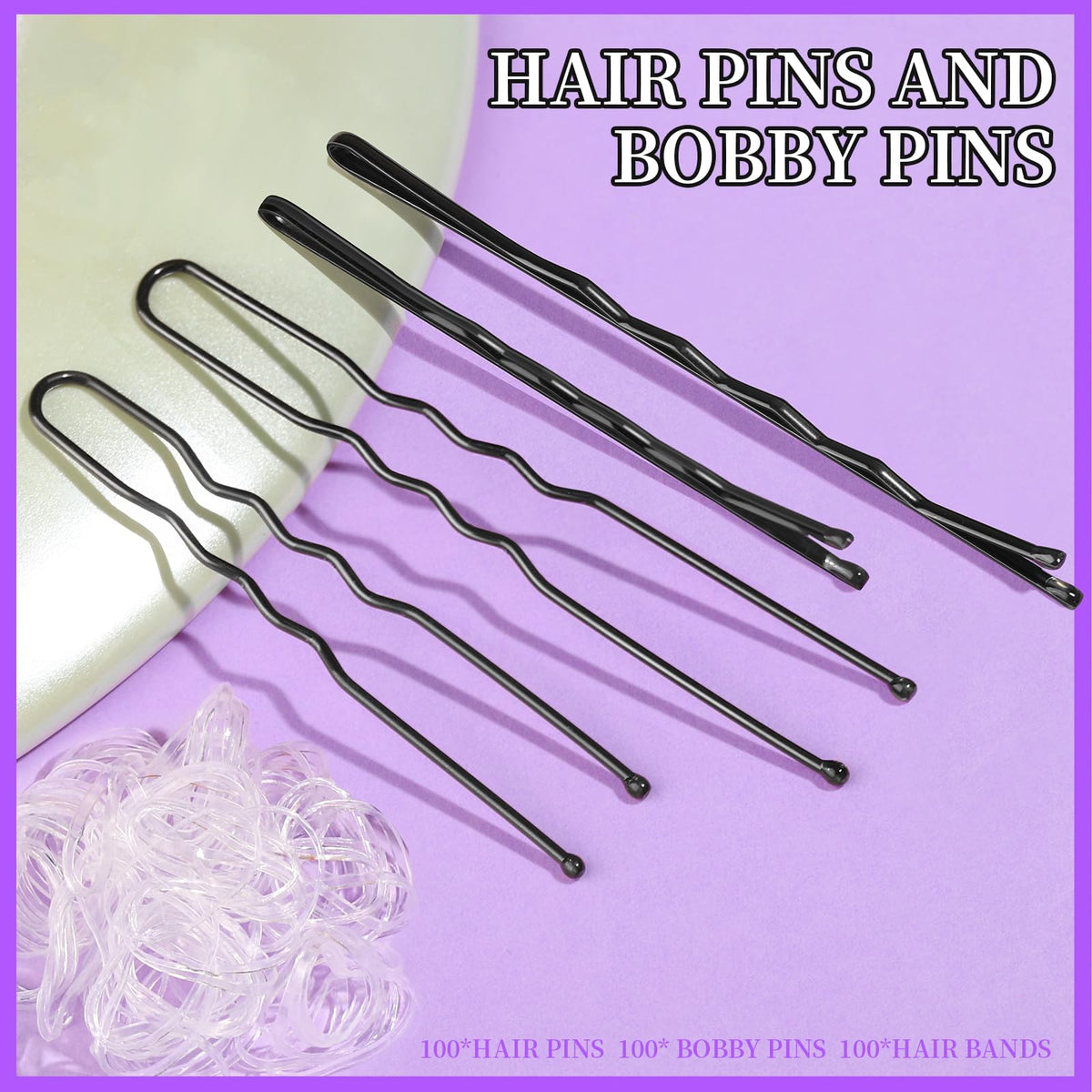 Teenitor close-up of black bobby pins showing grip waves and secure hold