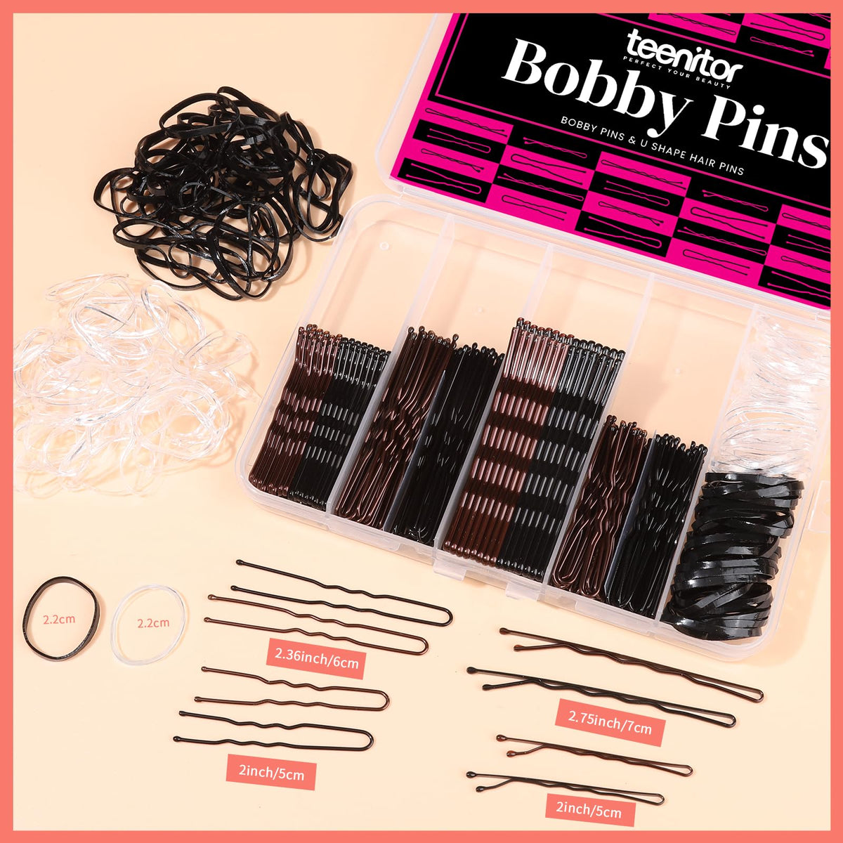Teenitor close-up of bobby pin texture and wave for improved grip and secure hold