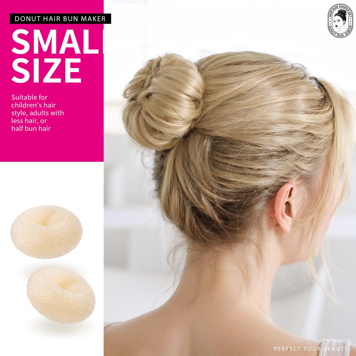 Teenitor close-up of donut bun texture and foam, comfortable lightweight hold