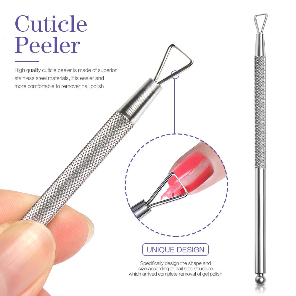 Teenitor cuticle pusher and nail brushes detail for precise, gentle residue removal