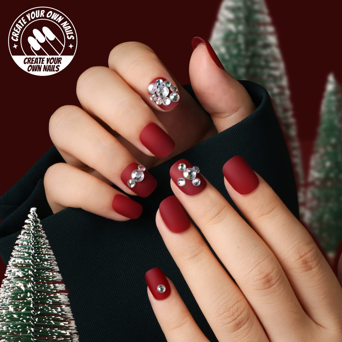 Teenitor sticker sheet and rhinestones for easy nail customization