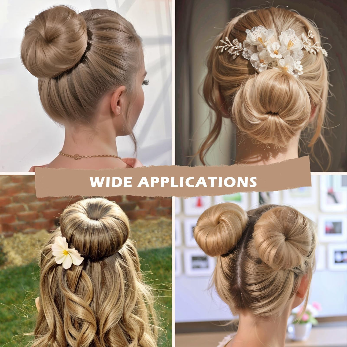 Teenitor side profile of finished bun demonstrating neat professional look