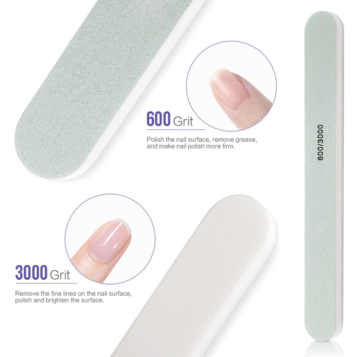 Teenitor dual-grit nail file 120/180 detail for shaping and thinning gel