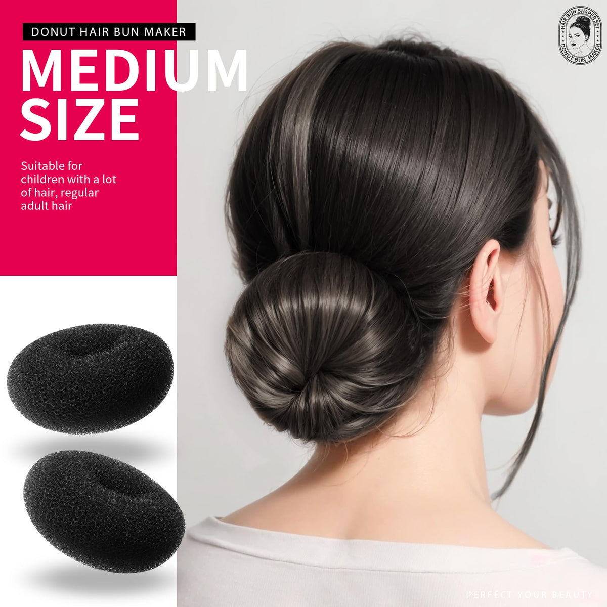 Teenitor elastics and bobby pins detail for secure gentle hold