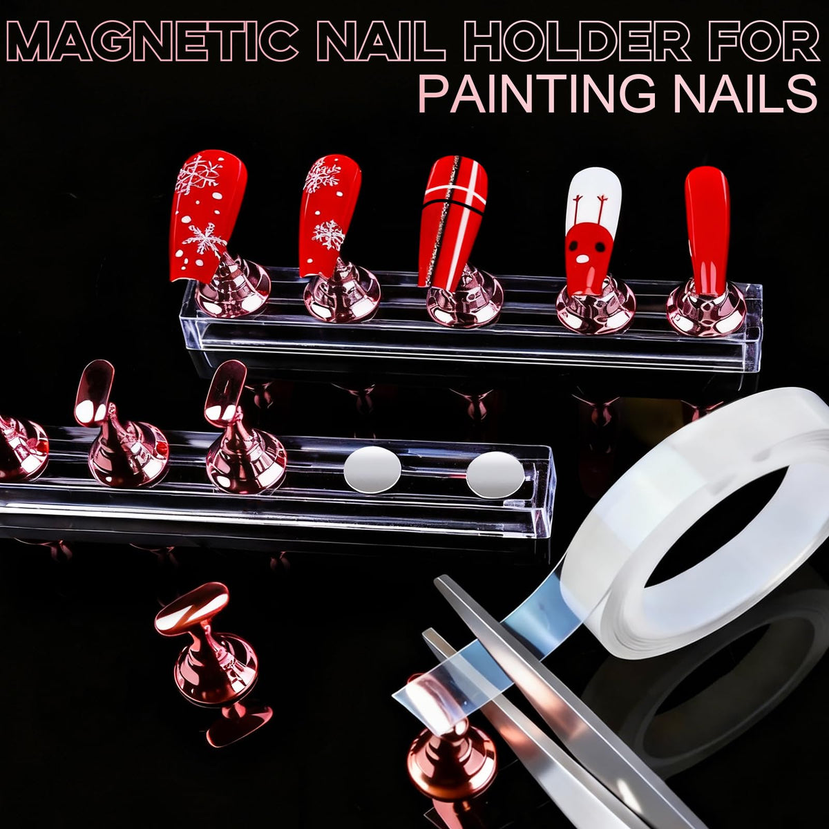 Teenitor finished press-on nails displayed to show design possibilities