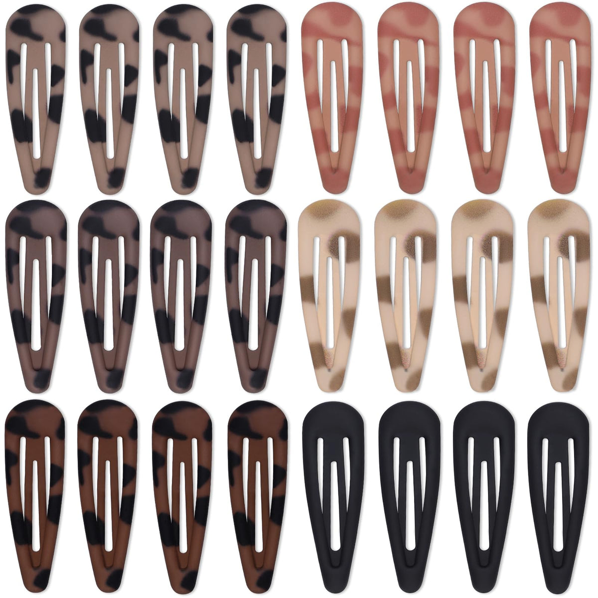 Teenitor front packaging showing 24 matte snap hair clips and color variety for everyday styling