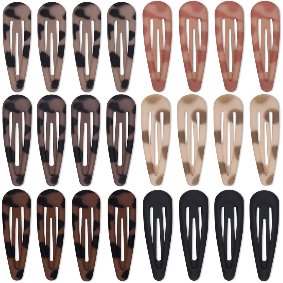 Teenitor front packaging showing 24 matte snap hair clips and color variety for everyday styling