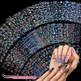 Teenitor front packaging showing 50 aurora nail sticker sheets and variety