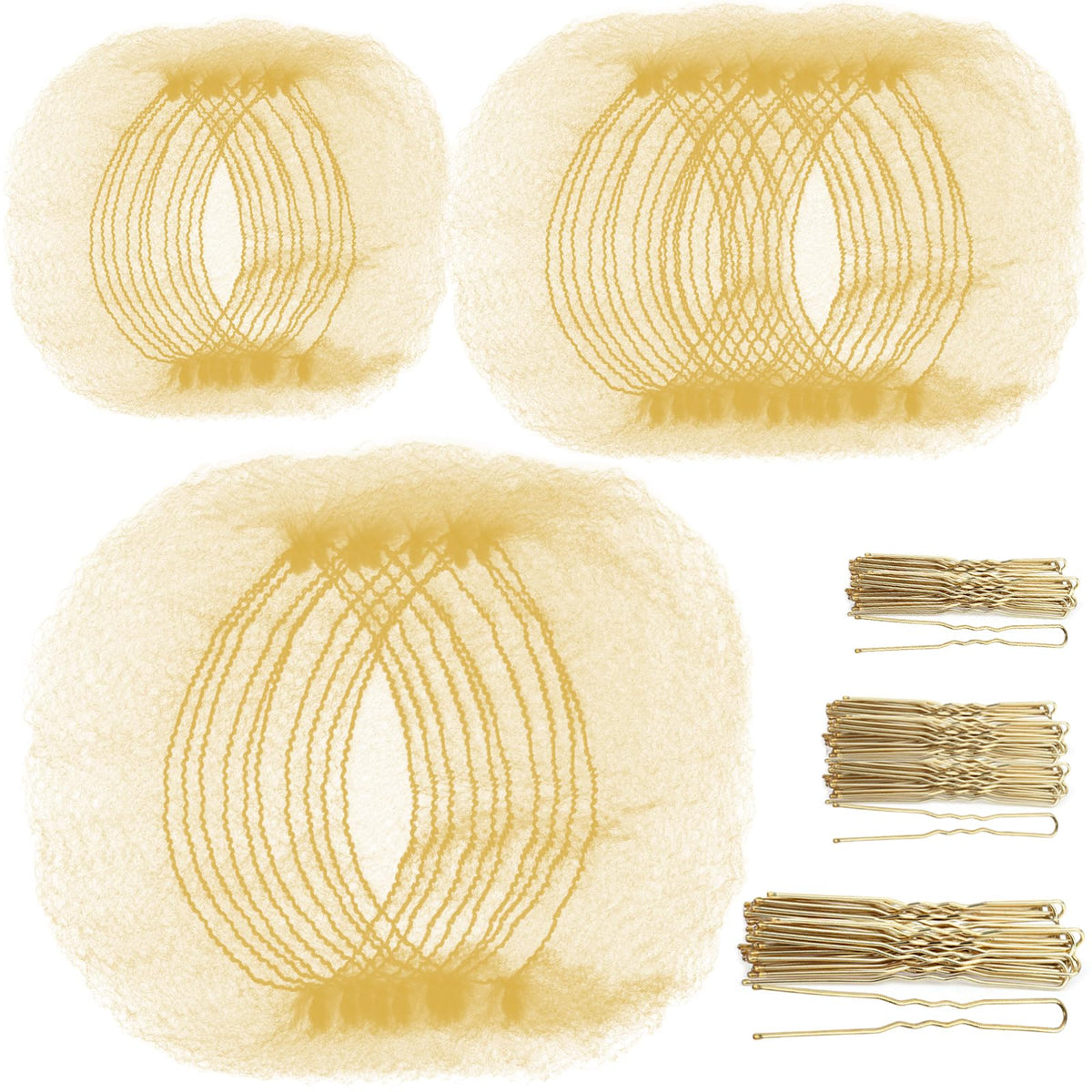 Teenitor front packaging showing blonde nets and gold pins for neat buns