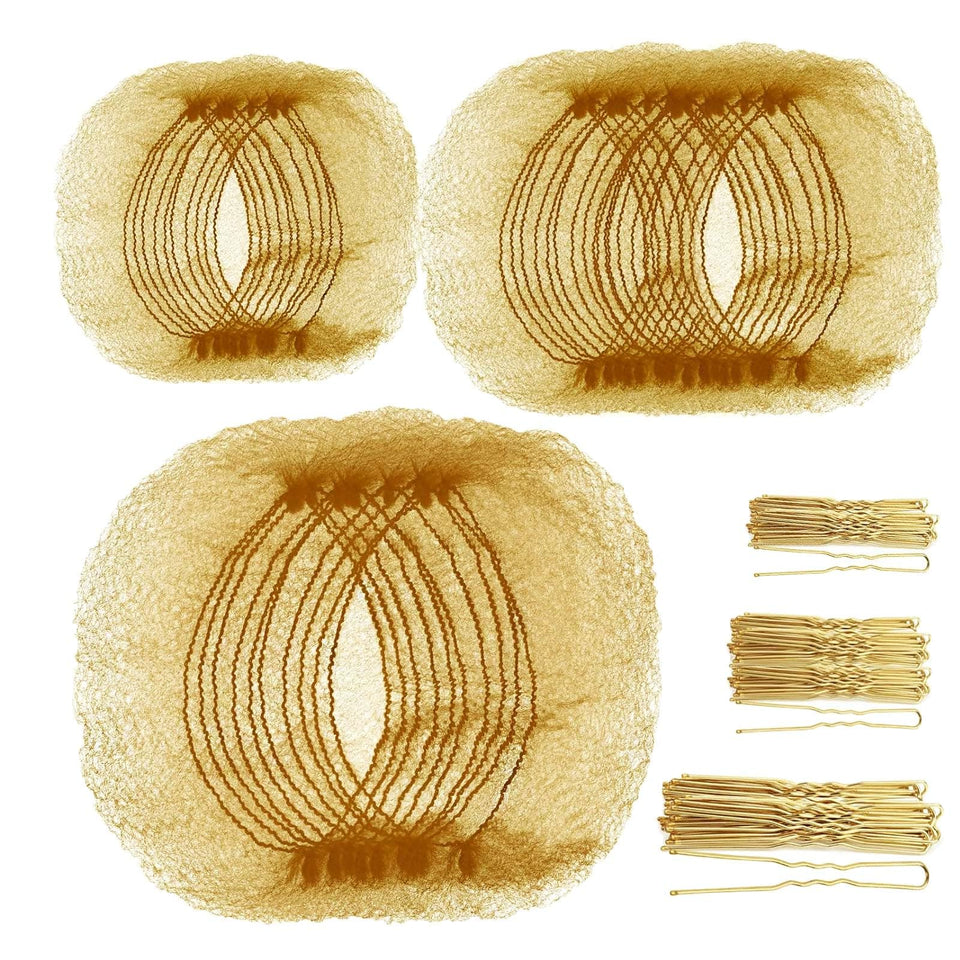 Teenitor front packaging showing dark-blonde net and U-pin kit, ready for use